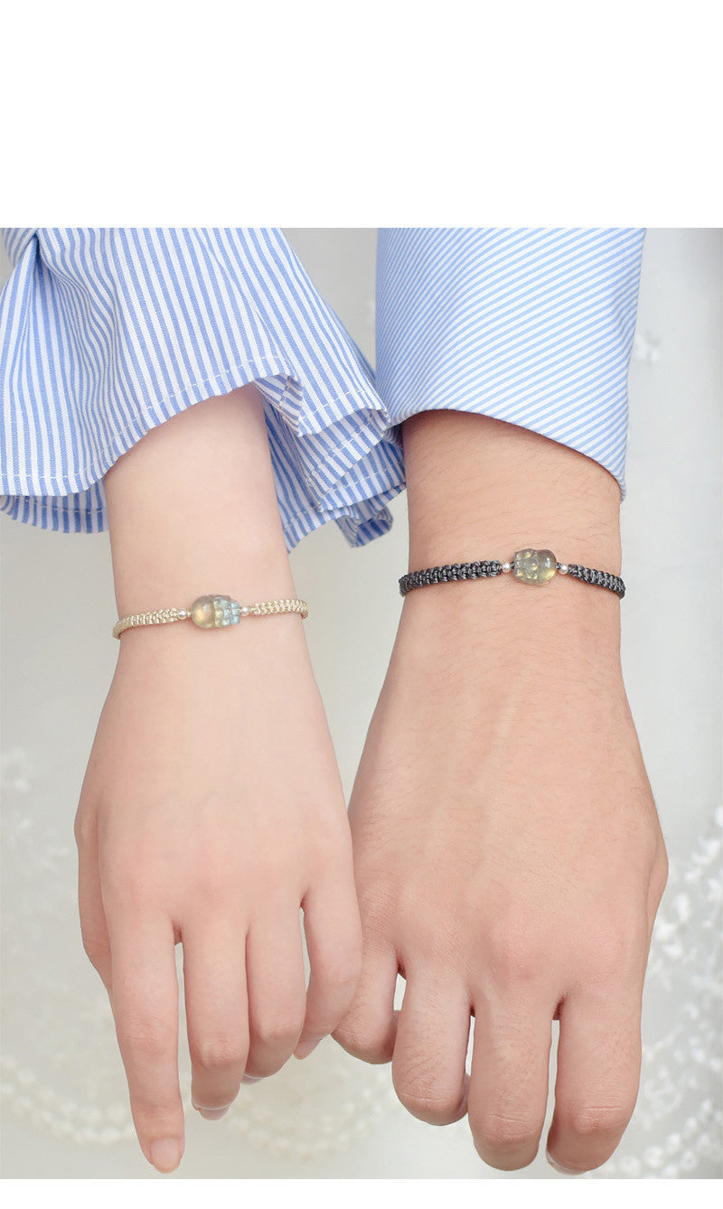 Natural Crystal Brave Braided Bracelet unclo