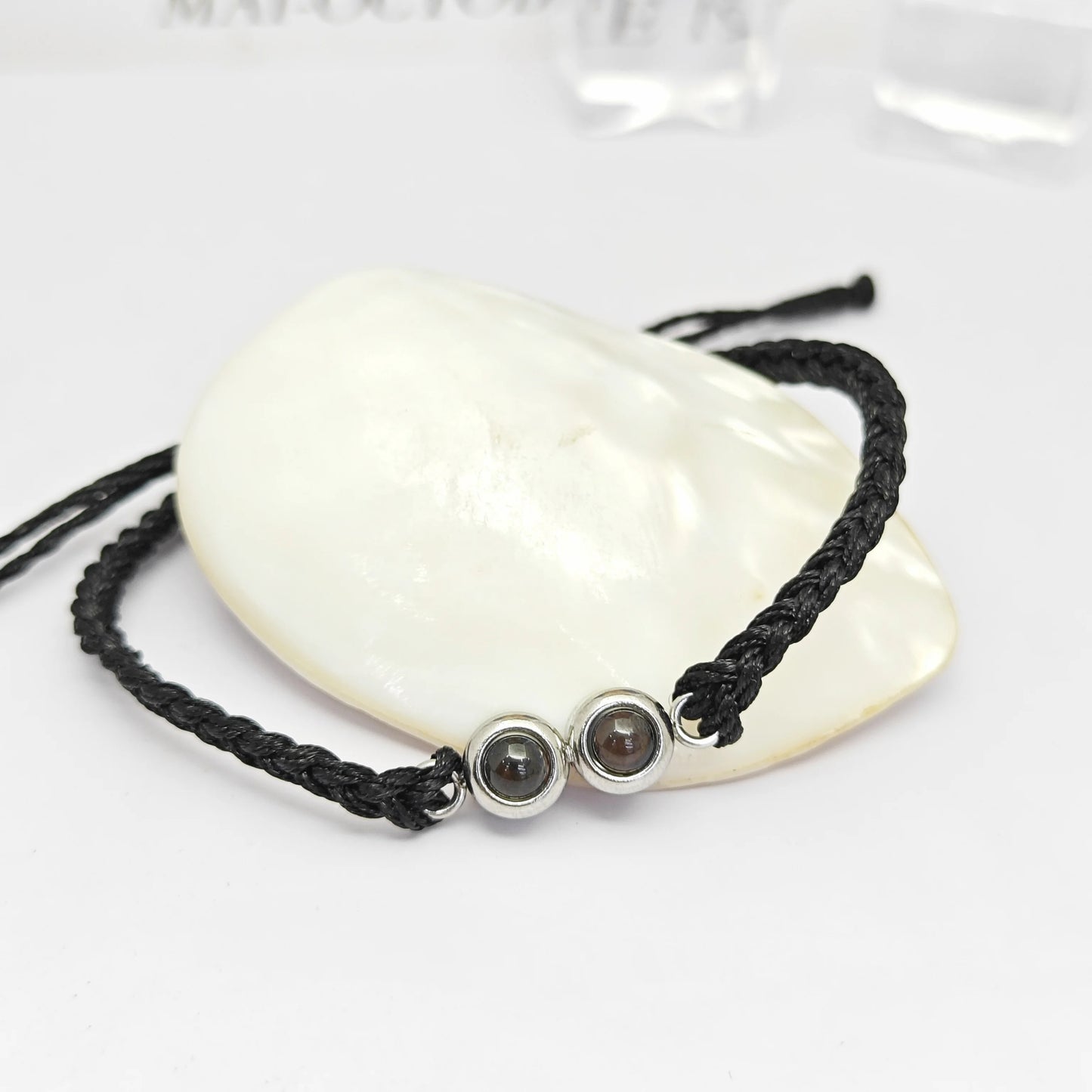 Couple  Woven Rope Custom Two Photos Projection Bracelet