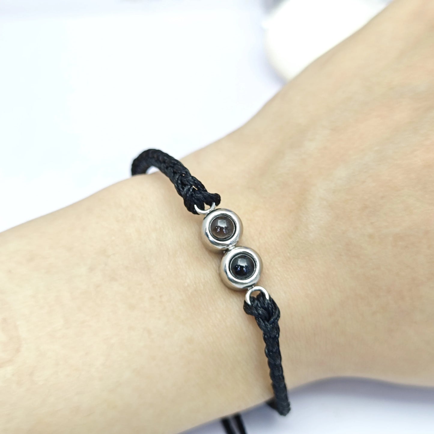 Couple  Woven Rope Custom Two Photos Projection Bracelet