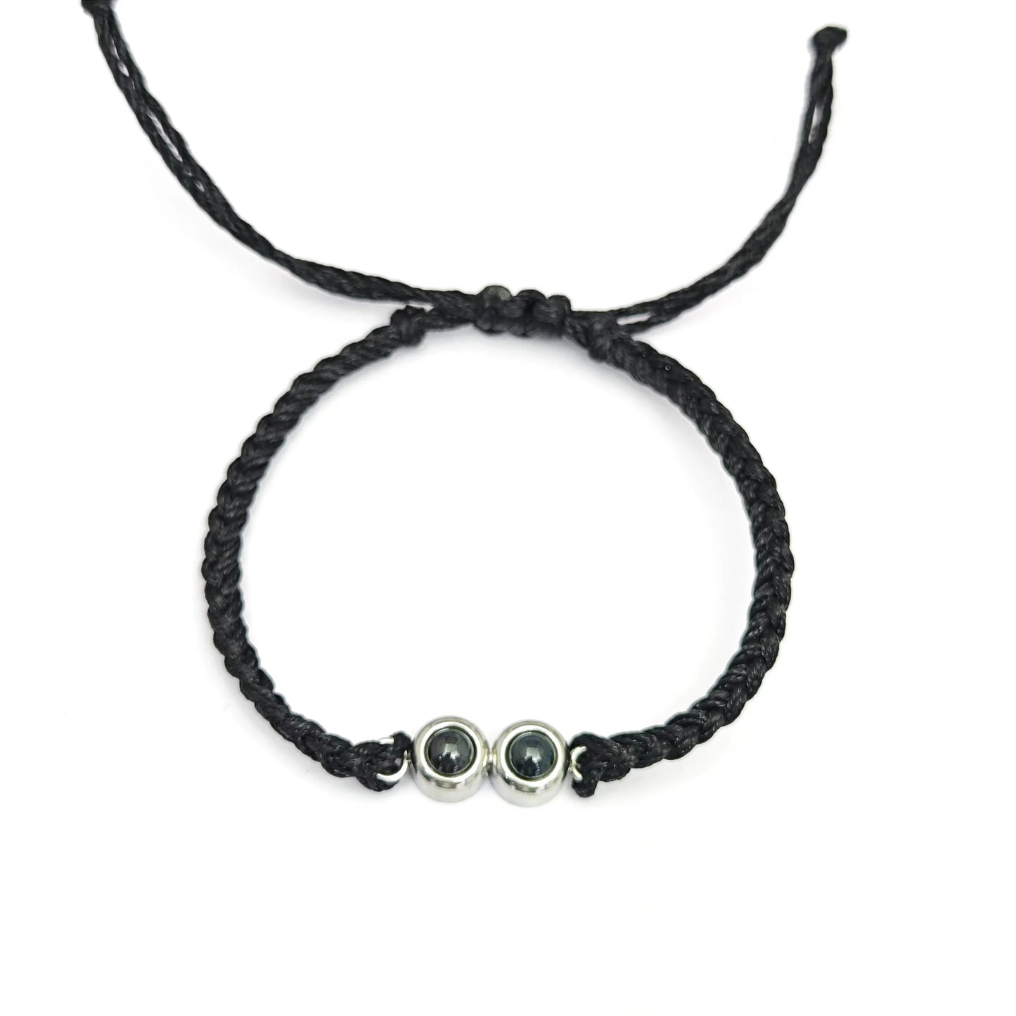 Couple  Woven Rope Custom Two Photos Projection Bracelet