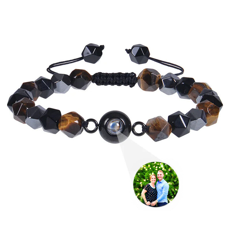 Triple protection adjustable Tiger Eye Stone  Bracelet Braided Bangle.