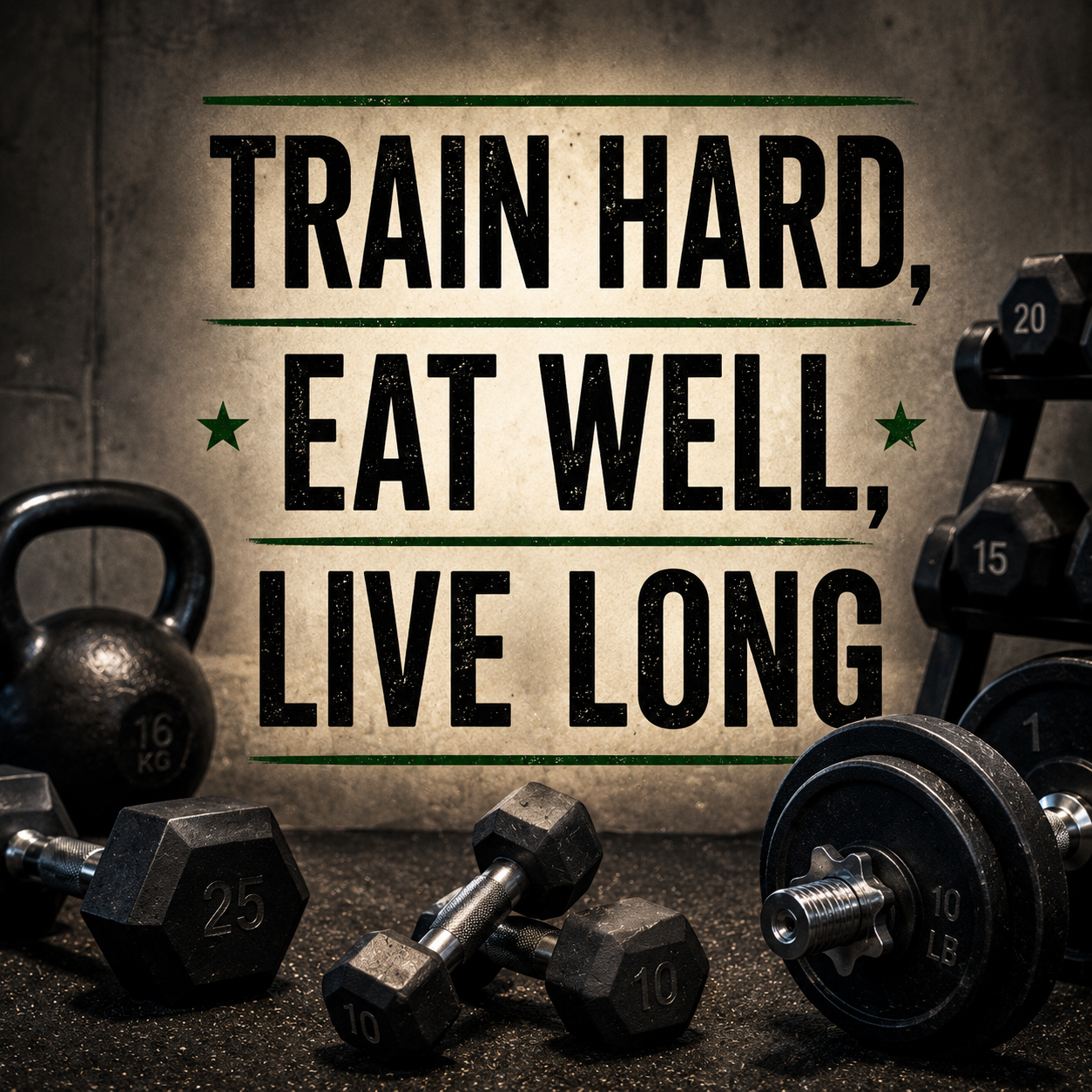 Train Hard, Eat Well, Live Long Magnet.