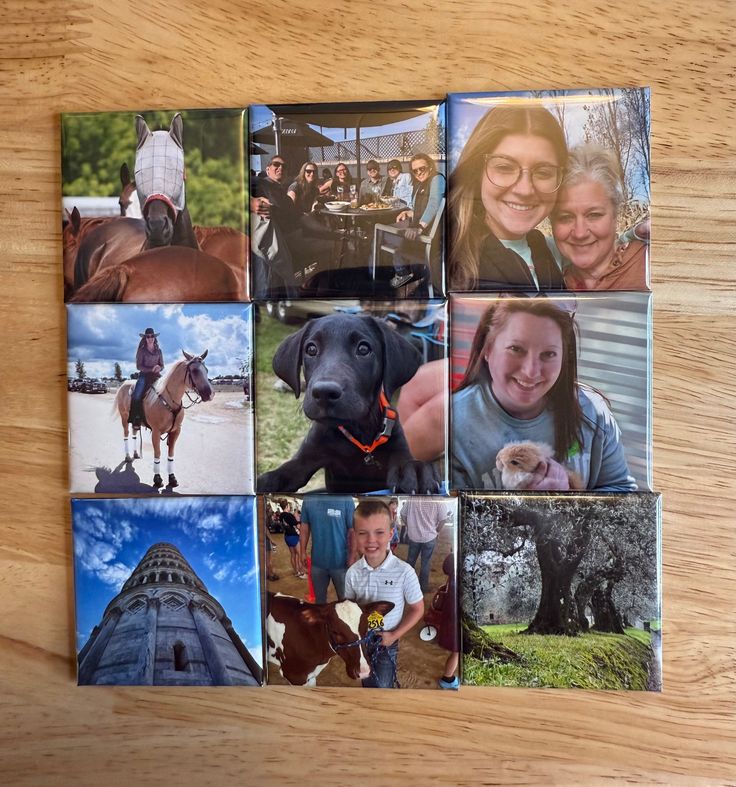 9 personalized photo magnets SMALL FORMAT