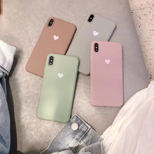 Love solid color phone case unclo