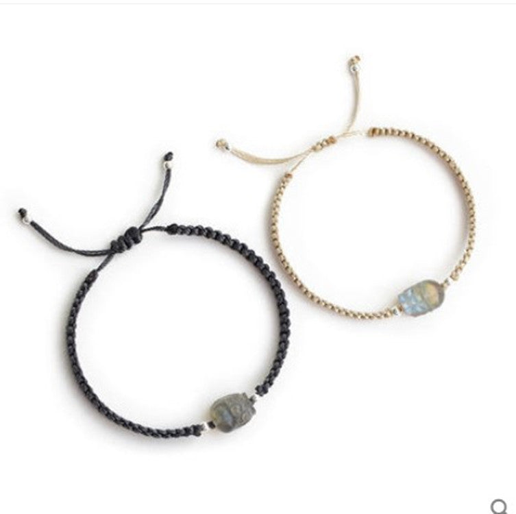 Natural Crystal Brave Braided Bracelet unclo