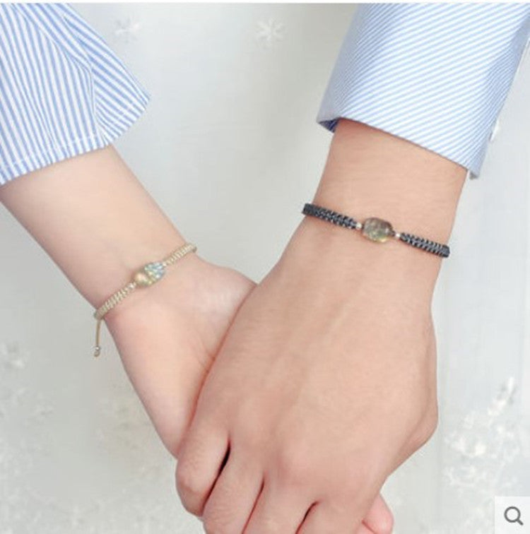 Natural Crystal Brave Braided Bracelet unclo