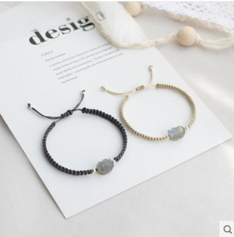 Natural Crystal Brave Braided Bracelet unclo