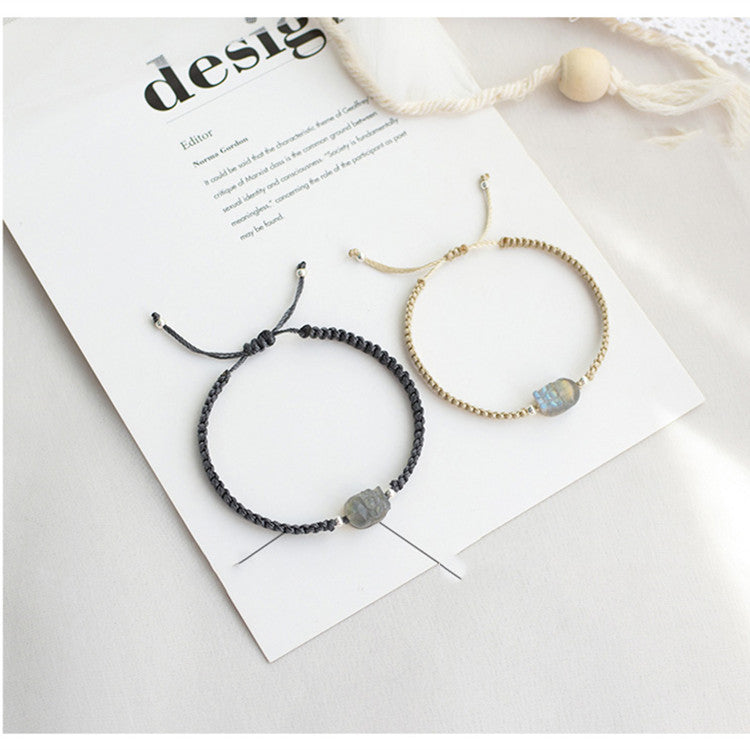 Natural Crystal Brave Braided Bracelet unclo