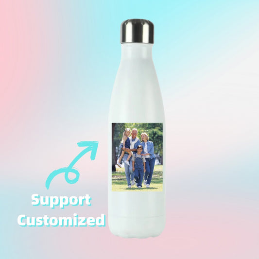 Personalized DIY Stainless Steel Vacuum Flasks 500ml Portable Car Stainless Steel Water Bottle Large Capacity Travel Thermal Mug unclo