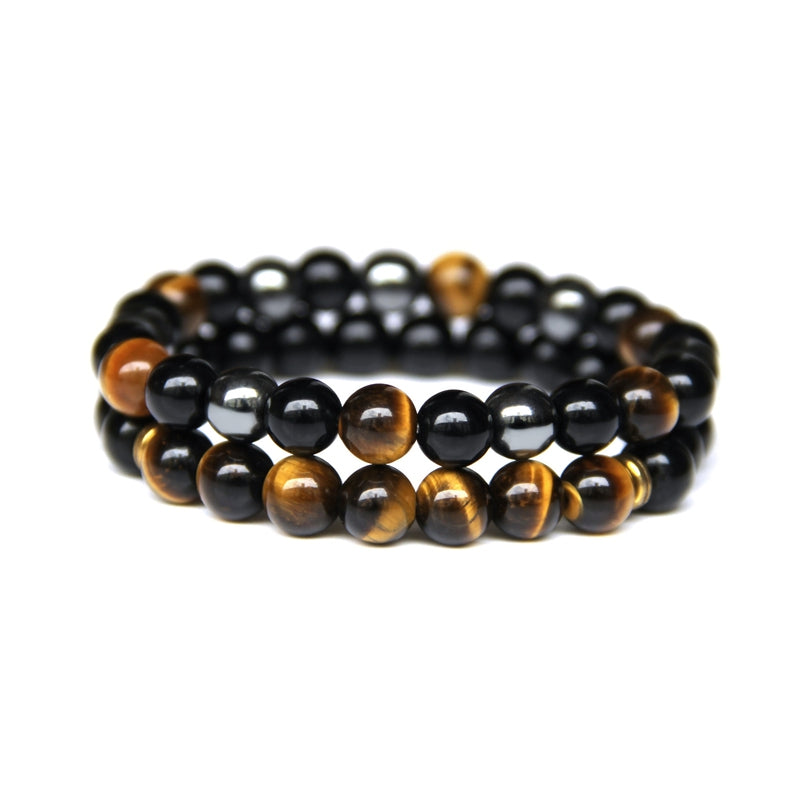 Yellow Tiger Bracelet Black Agate Combination Bracelet unclo