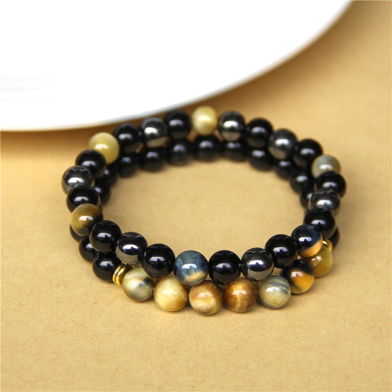 Yellow Tiger Bracelet Black Agate Combination Bracelet unclo