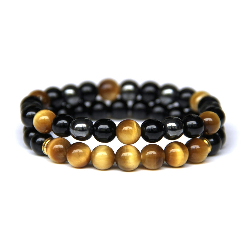 Yellow Tiger Bracelet Black Agate Combination Bracelet unclo