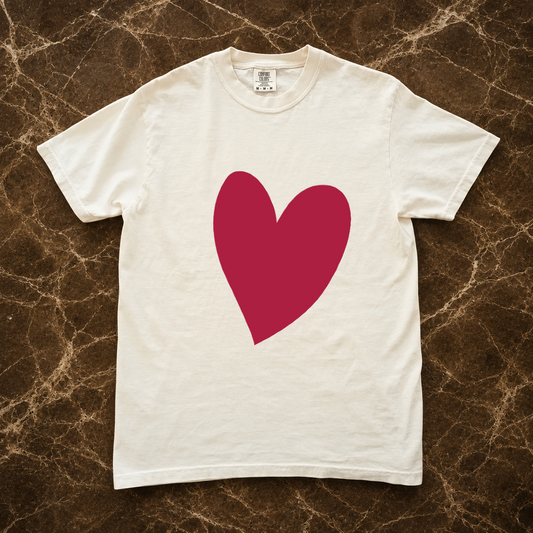 matching full red heart t-shirt